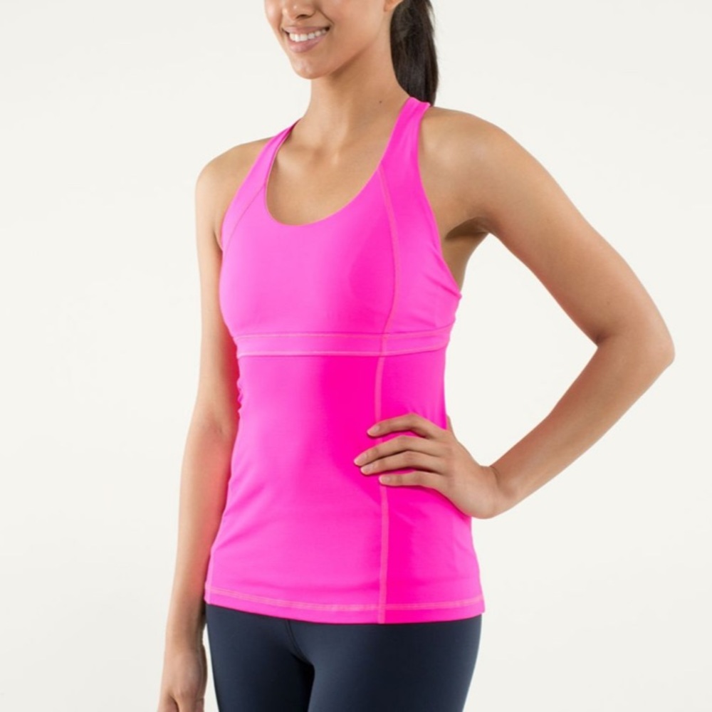 Lululemon Fast Track Tank Top Size Medium in Raspberry Glo Light.
